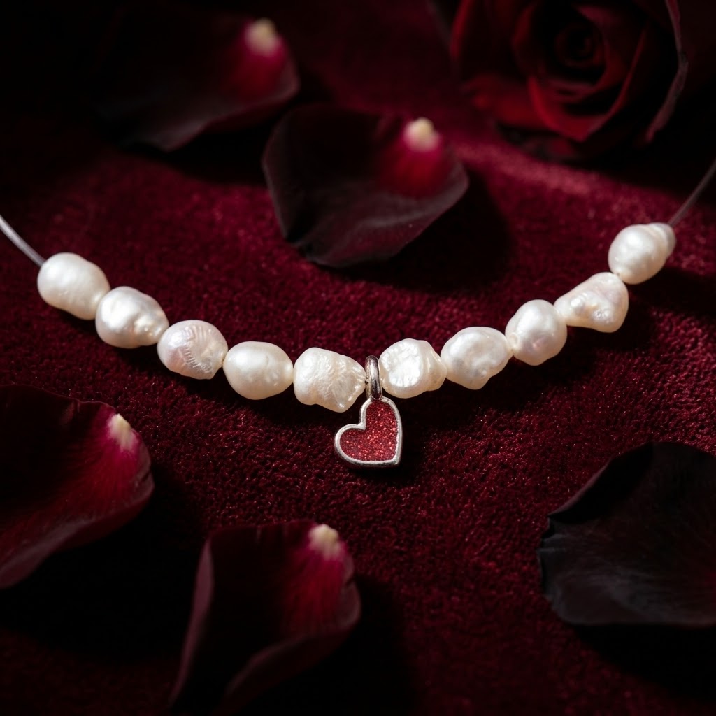 گرنبند نقره مروارید عشق 925 عیار